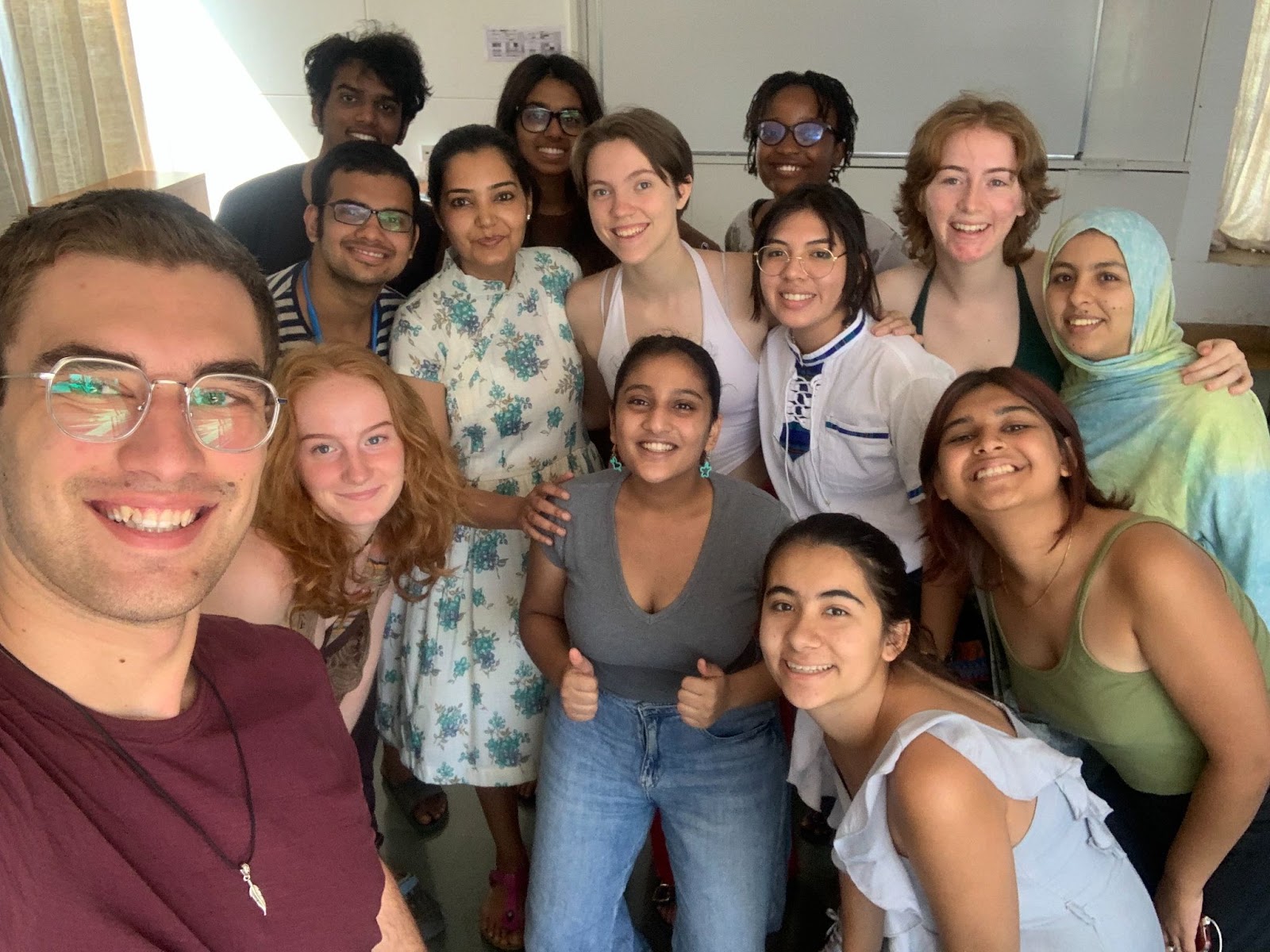 A Global Politics class photographed together at the end of a unit